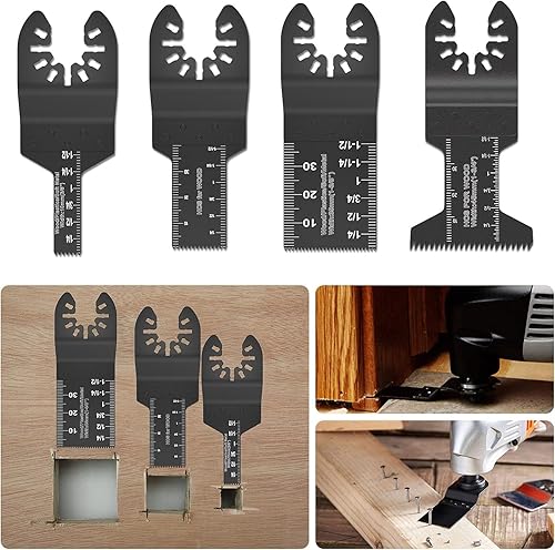 Miniatura 5 de Protoiya 87 cuchillas oscilantes para herramientas, multiherramienta de liberación rápida de plástico de metal de madera, accesorios con papel