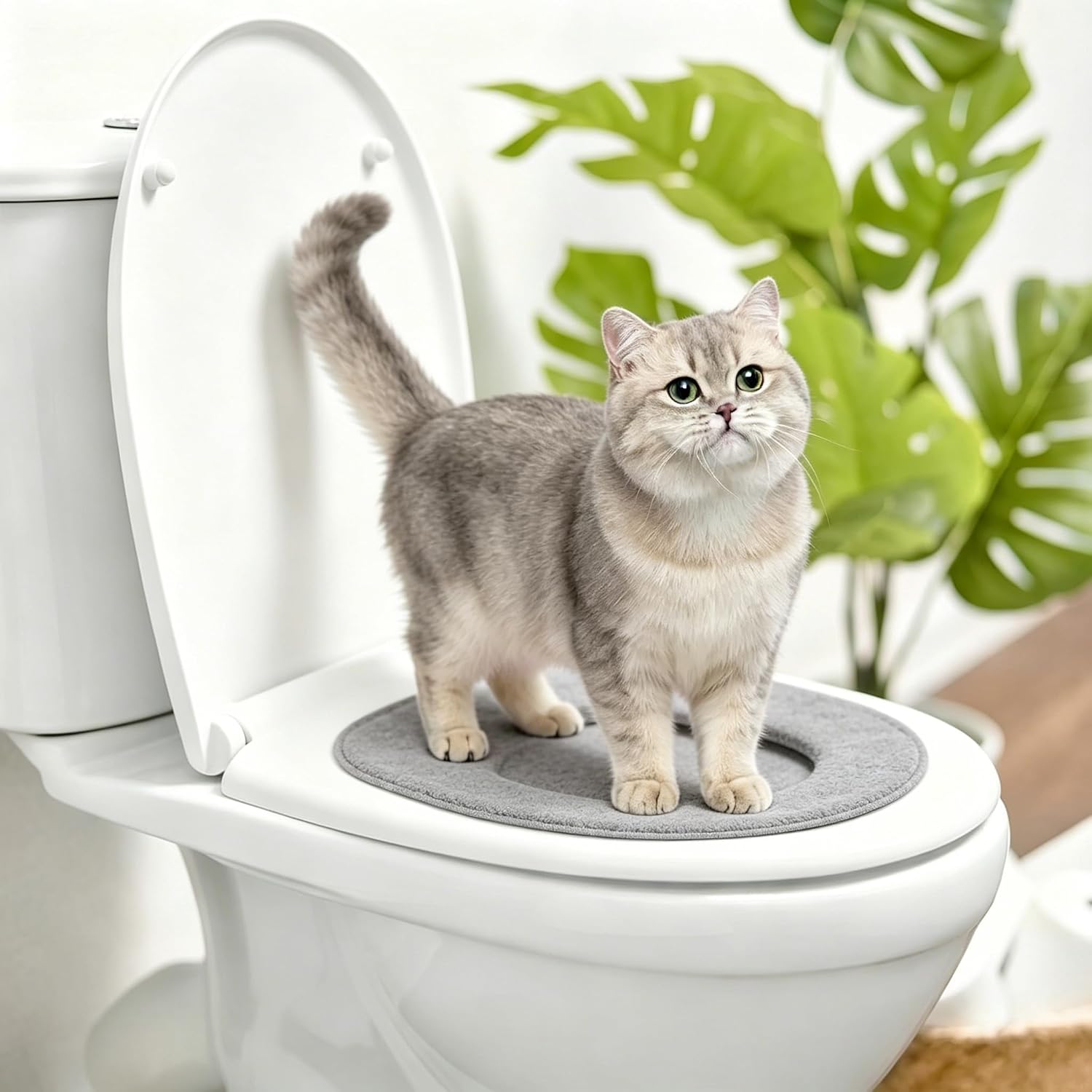 Generic Cat Toilet Training Kit - Progressive Training System, Removable Urinal Seat, Toilet Litter Box Trainer for Indoor Cats, Home, Apartment (2s)
