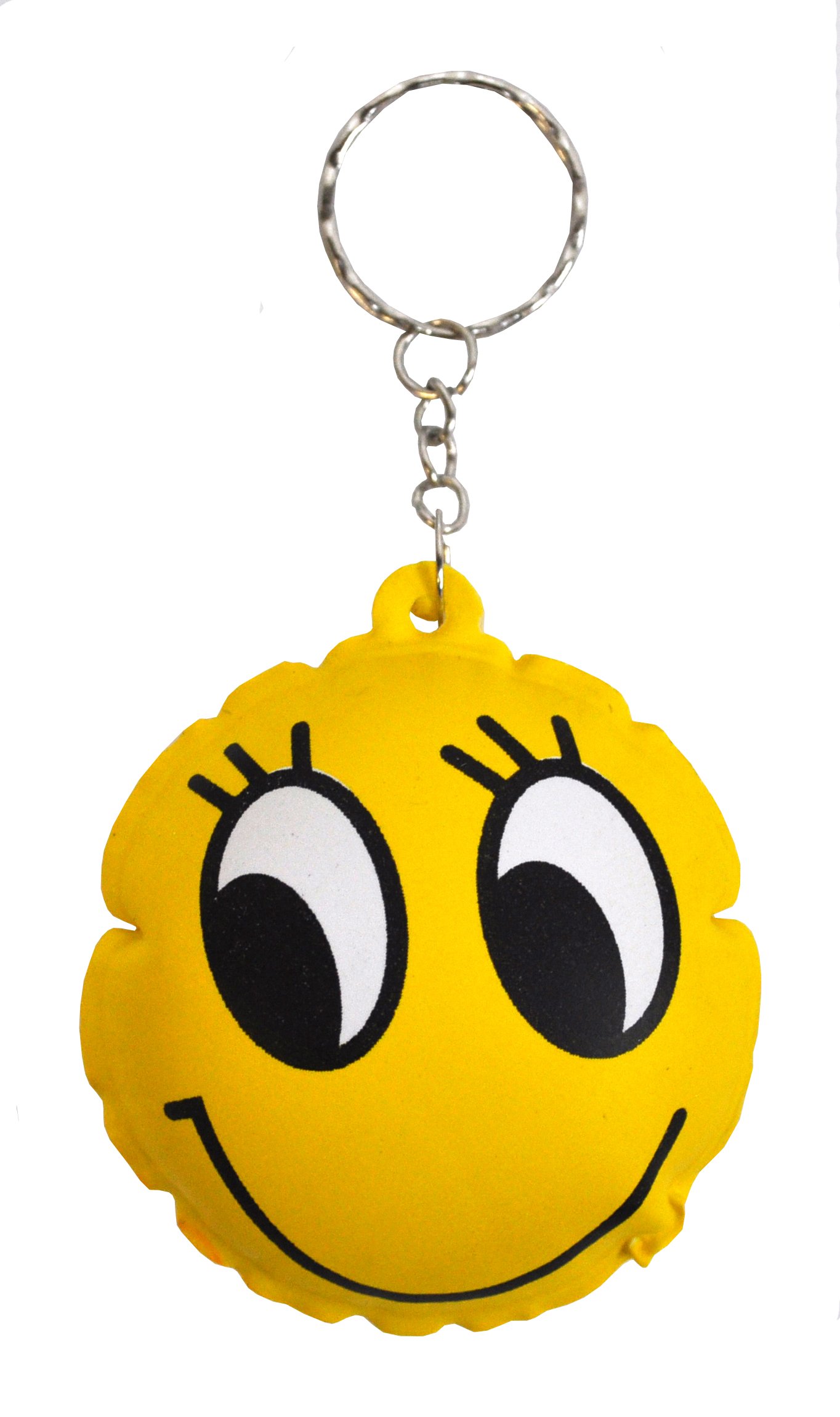 Yellow Smiley Face Keyring Novelty Keychain (2)