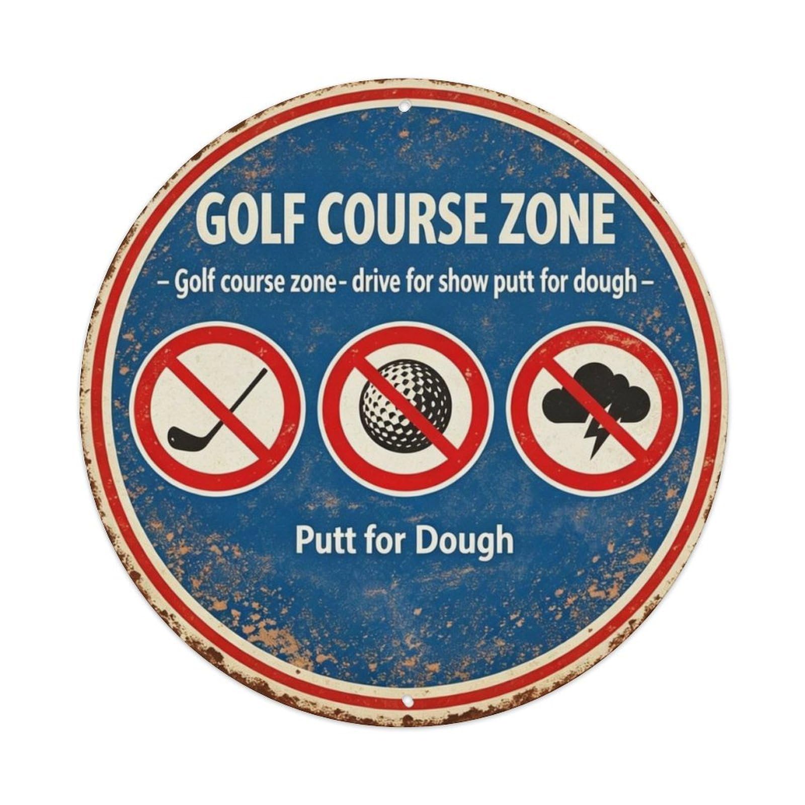 Golf Course Zone Metal Tin Sign Plaque