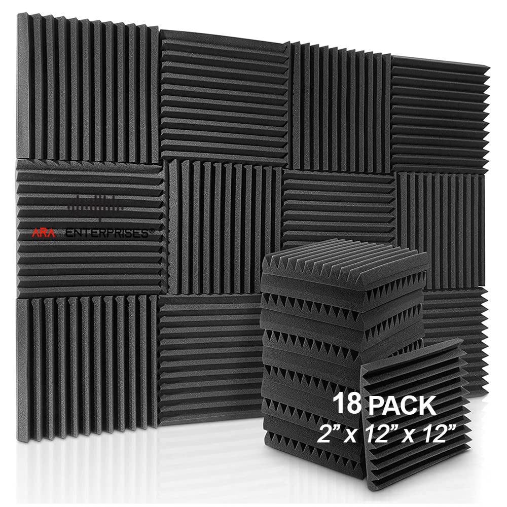 ARA Enterprises® Soundproofing Wedge Acoustic Foam Panel 1x1 Feet, 2