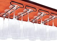 Vista 11 de Estante para copas de vino de 10 pulgadas debajo del gabinete, estante para almacenamiento de copas colgantes, organizador de vasos con secado