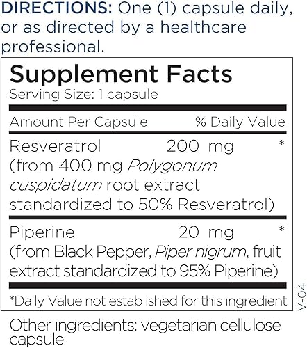 Miniatura 2 de Metabolic Maintenance Resveratrol con piperina - Cápsulas de suplemento de resveratrol para antioxidantes + apoyo cardiovascular, sin rellenos, 200