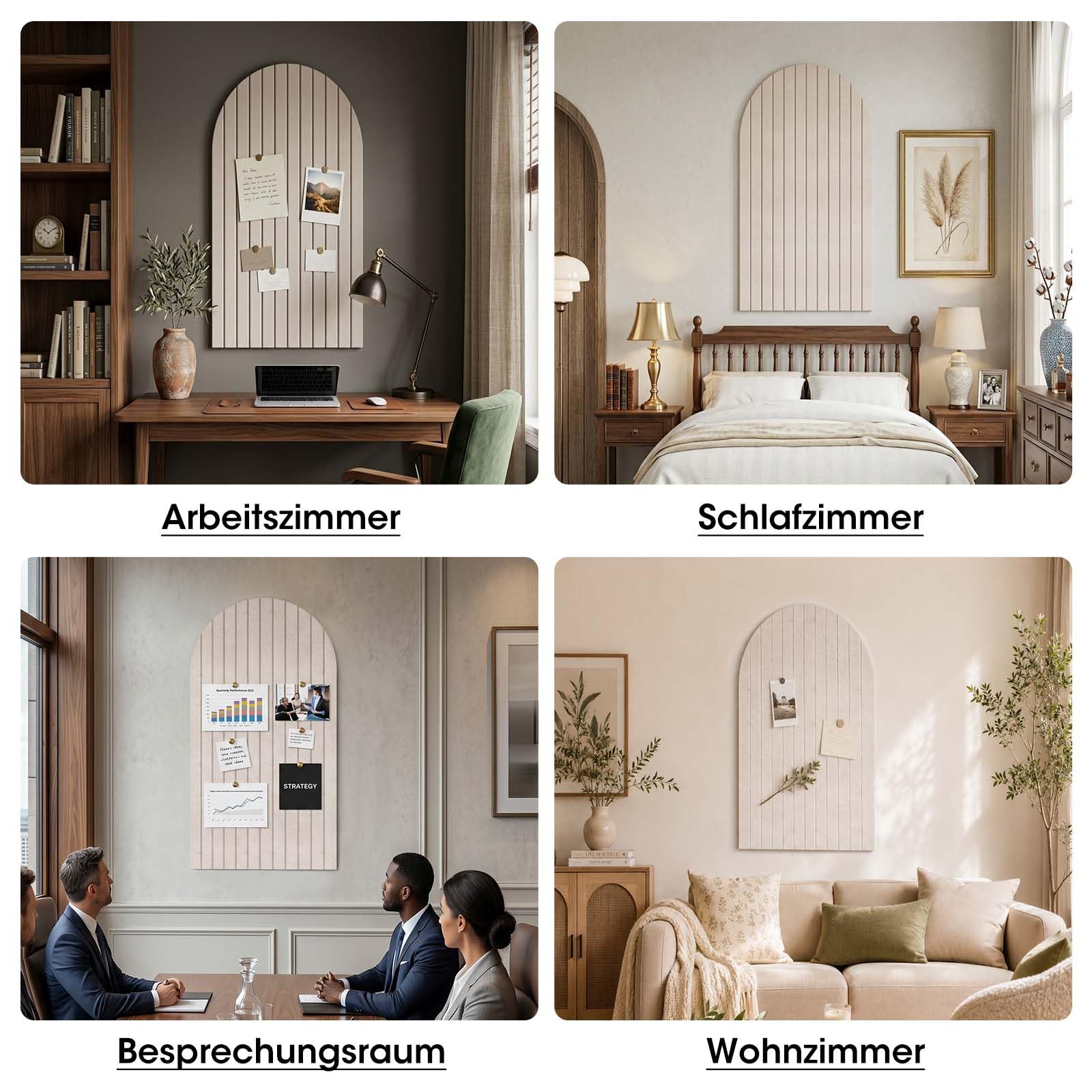 120 x 60 cm Filz-Pinnwand, selbstklebend, 3er-Pack Kork-Alternative, 0,9 cm dick, Fotowand, Pinnwand, Memoboard mit 30 Pinnadeln für Büro, Küche, Zuhause, Beige