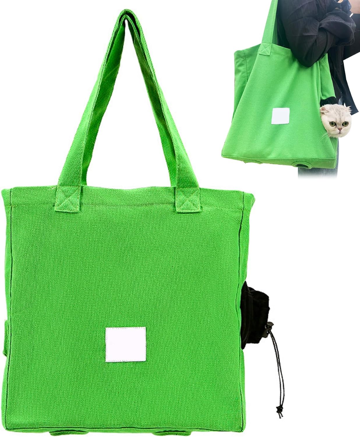 Cat Bag Breathable Cat Carrier Bag Portable Walking with Head and Leg Holes Tote Carrier for Traveling Shopping Green