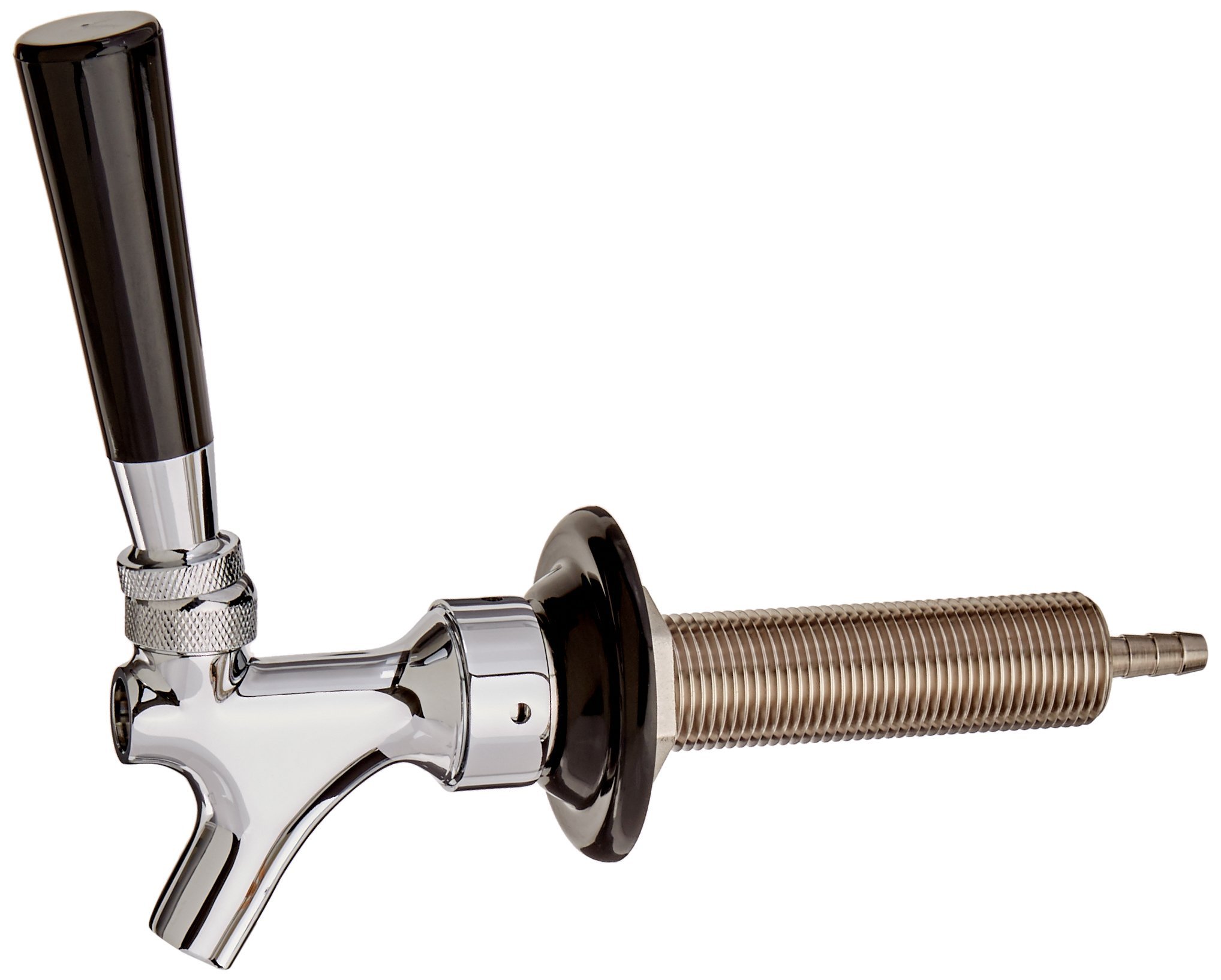 Kegco BF EBCFBLSHANK4-2 Beer Faucet and Shank, 4-1/8", Chrome