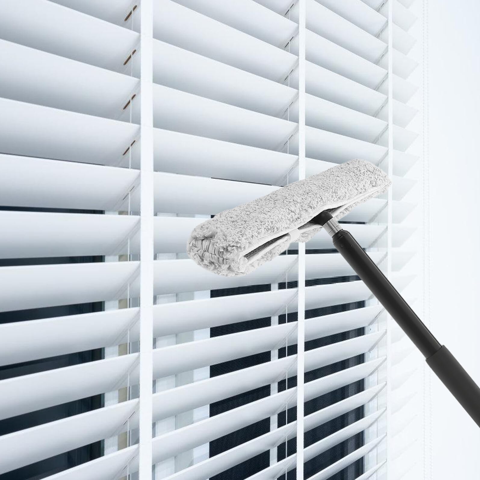 Set di lavavetri retrattile in acciaio inox e detergente per specchi da doccia, spazzola estensibile per il lavaggio delle finestre del bagno e della casa, strumento di rimozione di nebbia e acqua