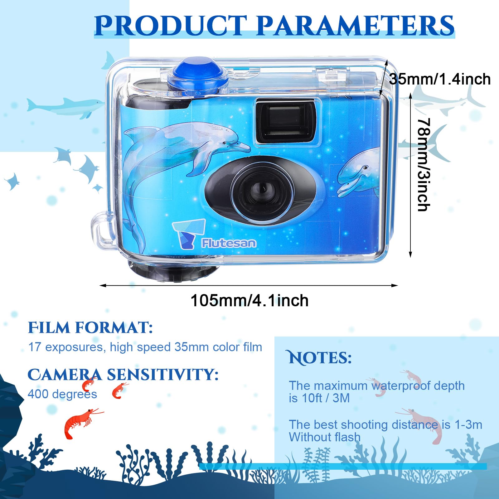 Amazon | 使い捨てカメラ 防水 水中 使い捨てフィルムカメラ 35mm 400