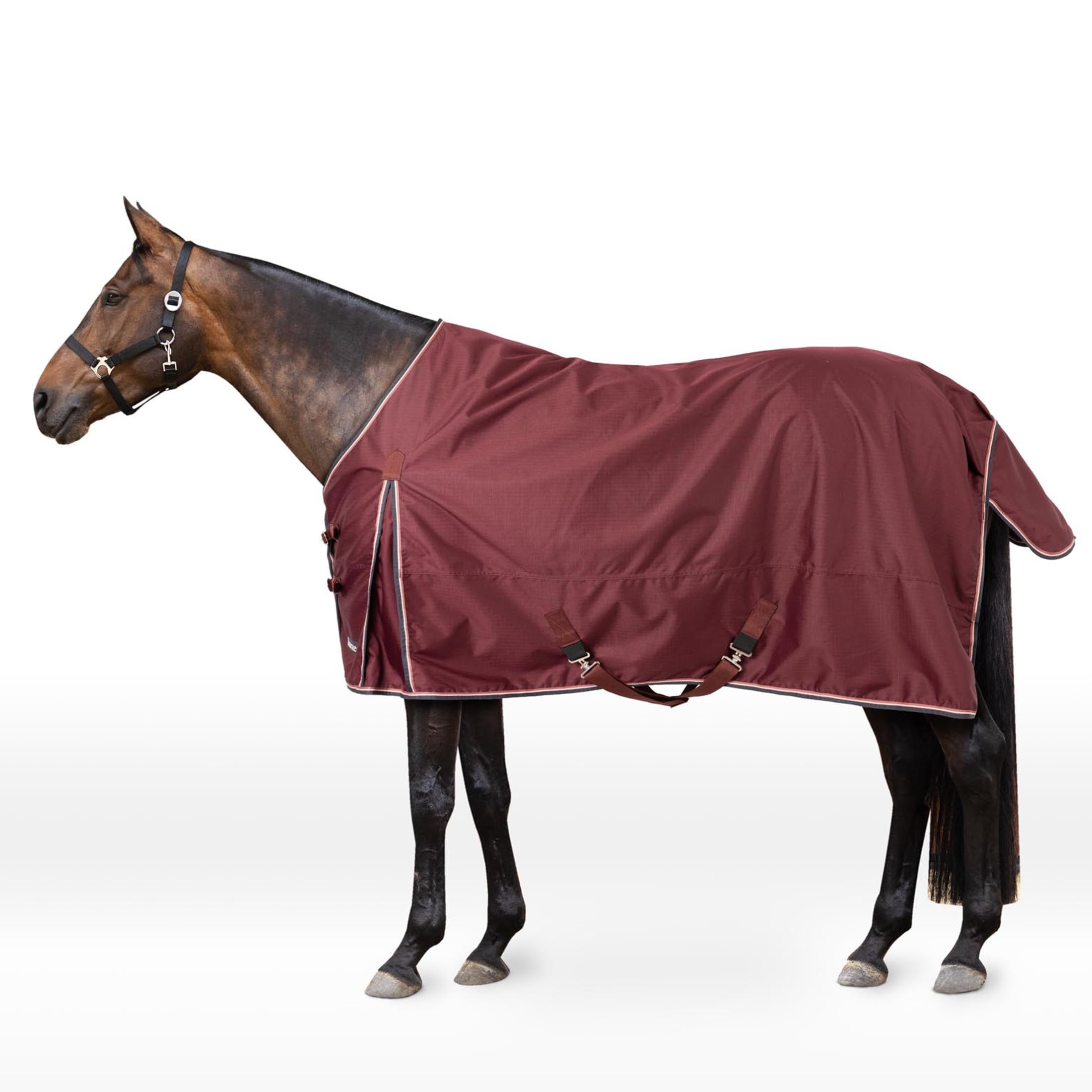 HORZE Glasgow - Coperta leggera impermeabile per cavallo (senza imbottitura), bordeaux, 190,5 cm