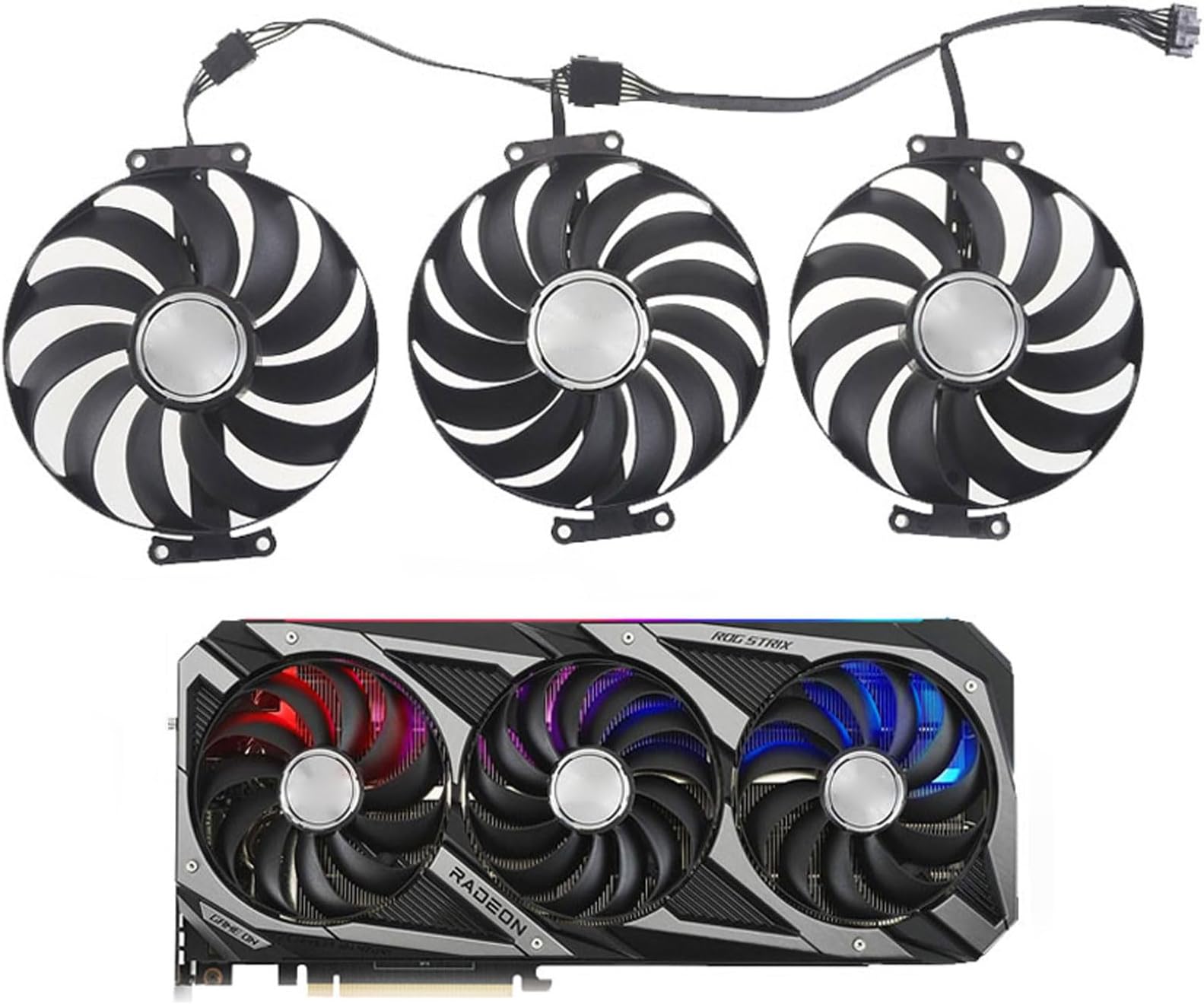 95mm T129215SU CF1010U12S DC12V Graphics Card Fan for ASUS ROG Strix RTX 3060 3070 3080 Ti 3090 Gaming RX 6700, BR003