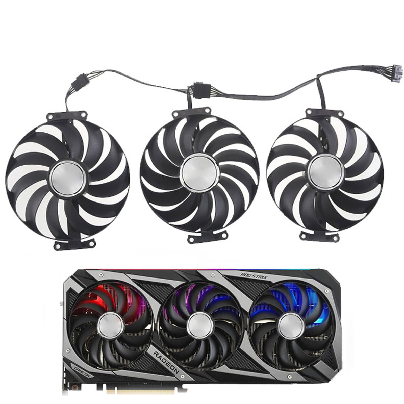 95mm T129215SU CF1010U12S DC12V Graphics Card Fan for ASUS ROG Strix RTX 3060 3070 3080 Ti 3090 Gaming RX 6700, BR003