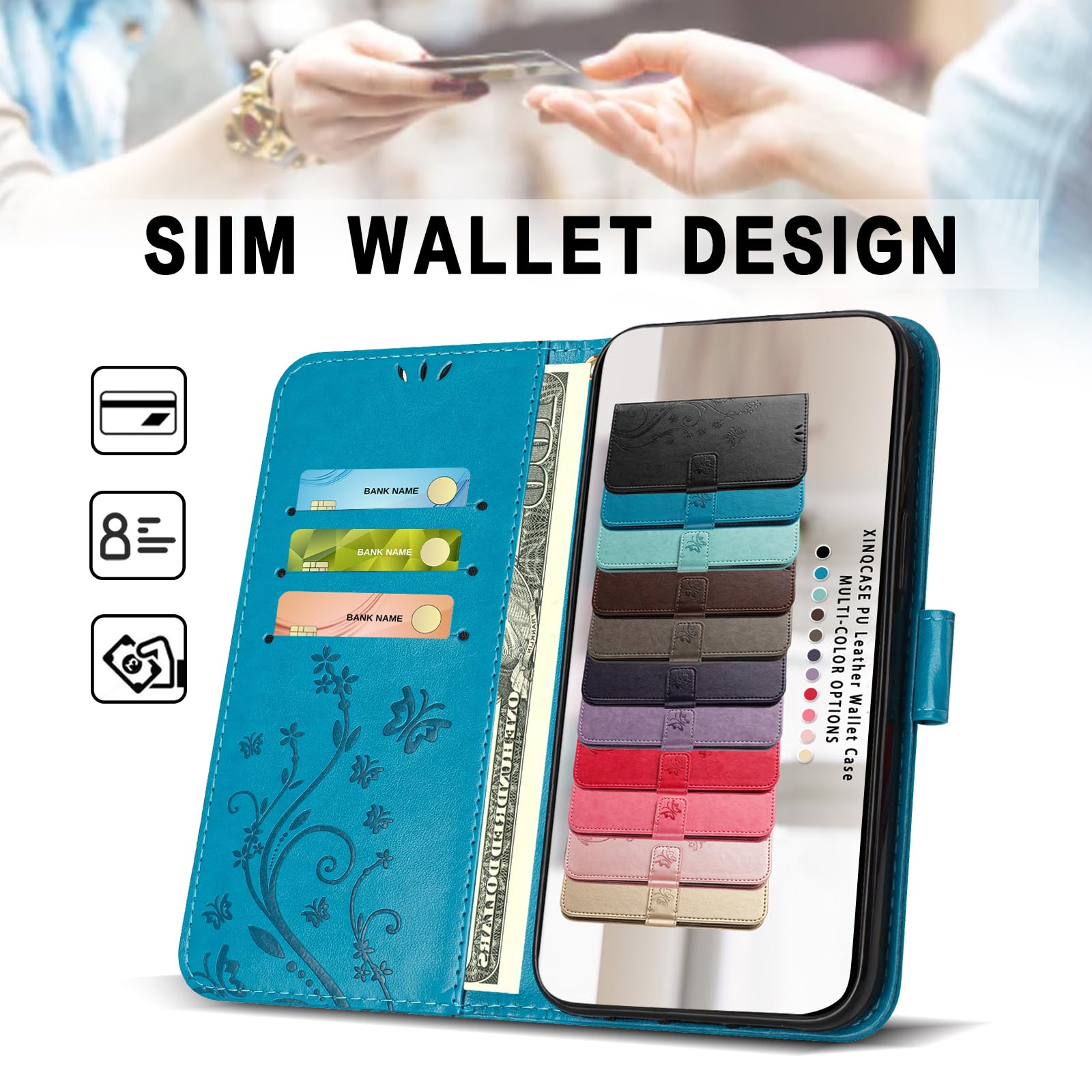 Cover per Samsung Galaxy A52 4G / 5G / A52S 5G, Custodia a Portafoglio in Pelle PU [Slot per Schede], Cover a Libro Flip Caso Custodia per Samsung A52 4G / 5G / A52S 5G, Blu