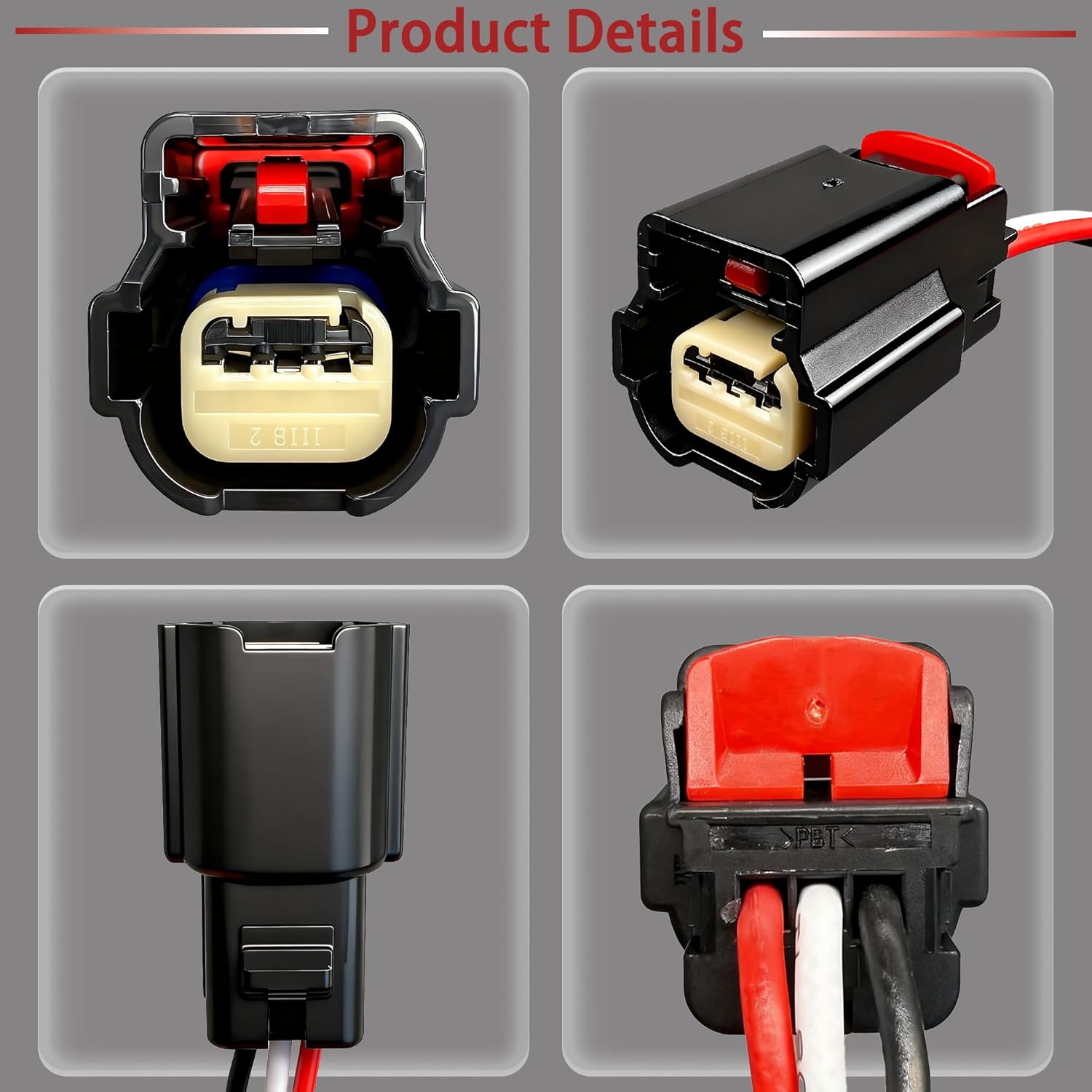 2 pcs Parking Assist(Aid) Sensor(Equipped with Compatible Connector Harness) - Compatible with Ford Ranger 2019-2023, 3-Pin Female Connector, Replacement for Part# HU5Z15K859CAPTM, PPS141