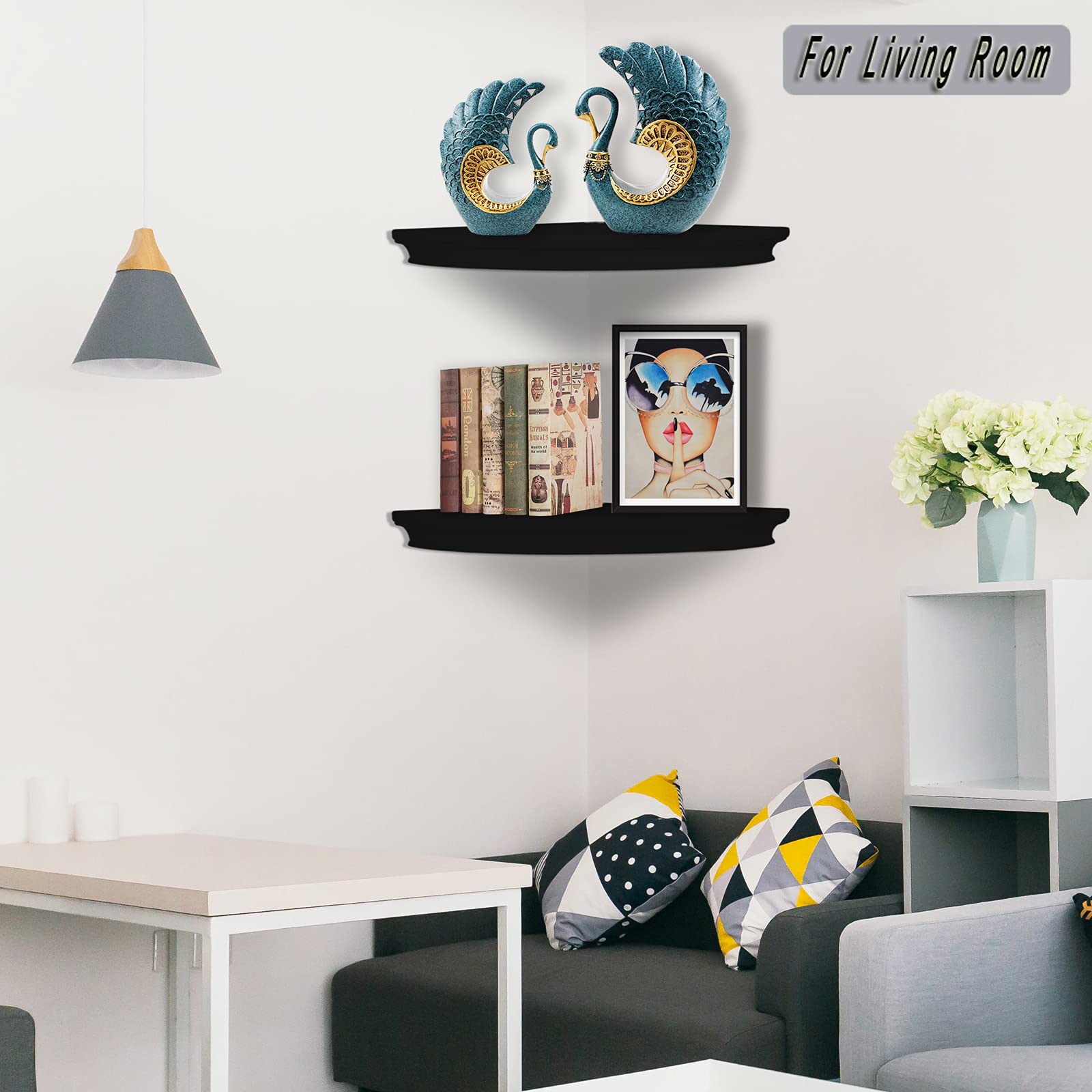 HAO Floating Corner Shelf Invisible Wall Mounted Shelves Radial Shape