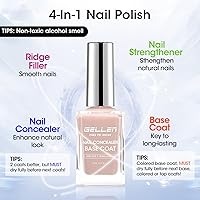 Vista 3 de GELLEN Corrector de Uñas Iluminador Nude 4 en 1, Esmalte Base con Tonos Tierra Neutros, Fortalecedor de Uñas Transparente Relleno de Crestas
