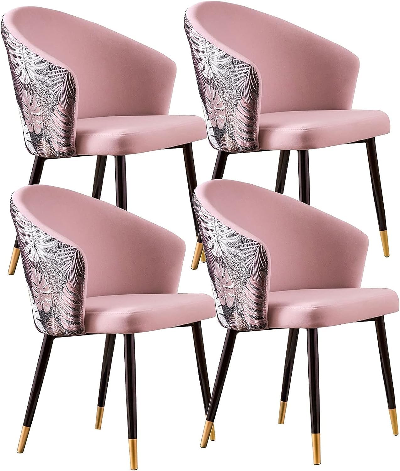 IvyLoutish Kitchen Counter Chairs Lounge Leisure Living Room Corner Chairs, with Metal Legs and Embroidered Backrests, Modern Dining Room Furniture
