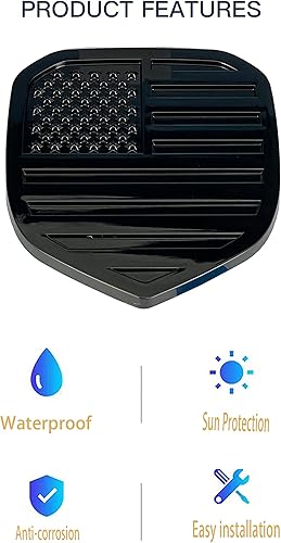 Miniatura 6 de HHLOU Emblema de la bandera estadounidense negra brillante para la parrilla frontal RAM modelos compatibles con modelos compatibles1500