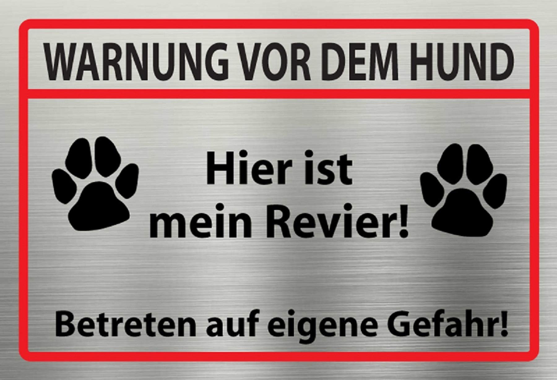 Warnschild 'Achtung Hund' Aus Metall – 20x30 Cm, Rot | Dekoratives Blechschild Für Garten, Zaun & Wand
