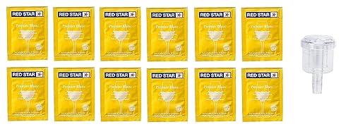 North Mountain Supply Red Star Premier Blanc - Levadura de vino, paquete de 12, con esclusa de aire gratis de 2 piezas