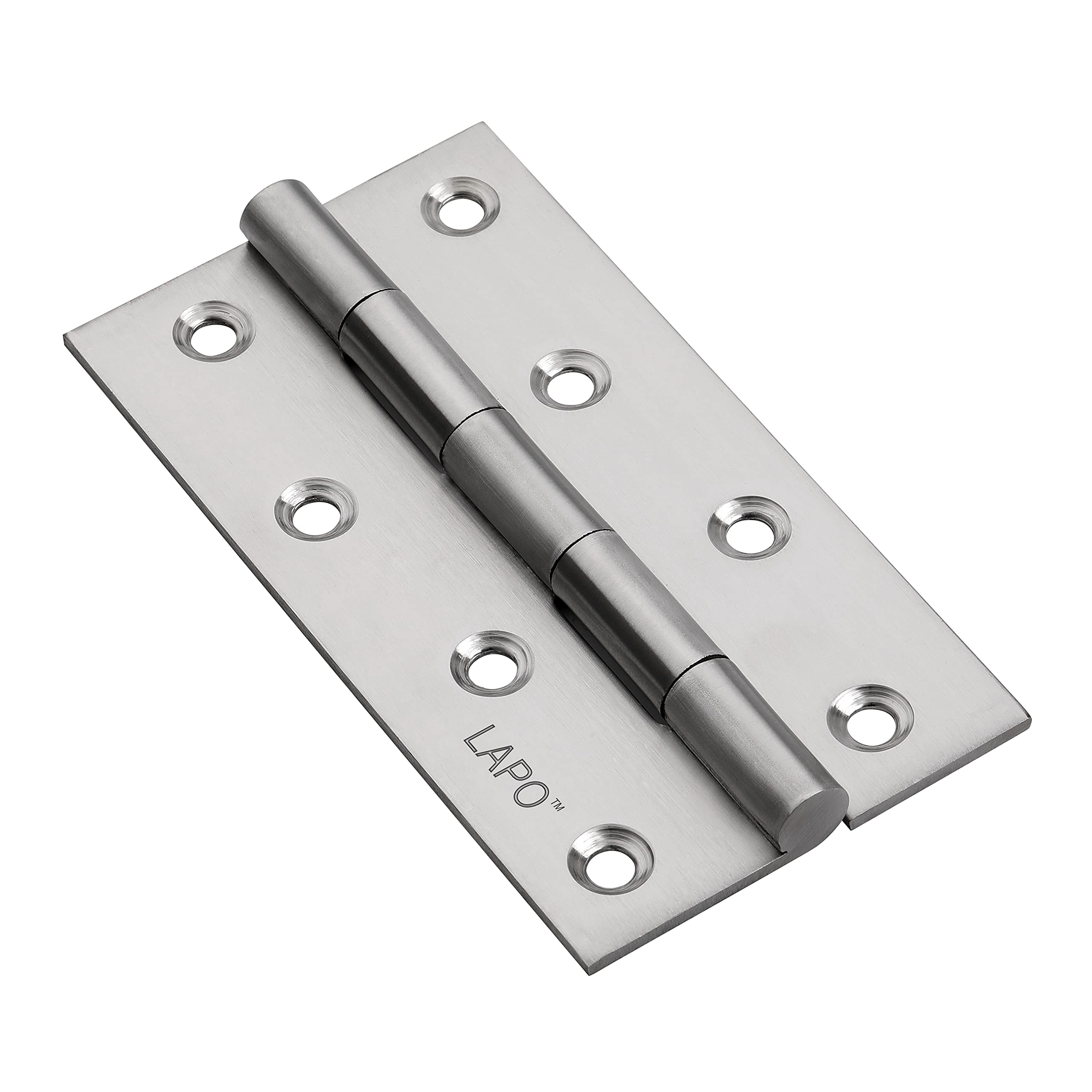 LAPO Strong Door Hinges, 4 Inch x 14 Gauge/1.8mm Thickness, Heavy Stainless Steel Joint Hinges, Smooth Operation, Ideal for Bedroom Doors & Wardrobe, 5 Years Warranty, Matt Finish, Pack of 4 1