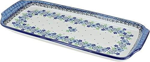 Miniatura 10 de Bandeja de pan de cerámica polaca azul rosa azul Posy