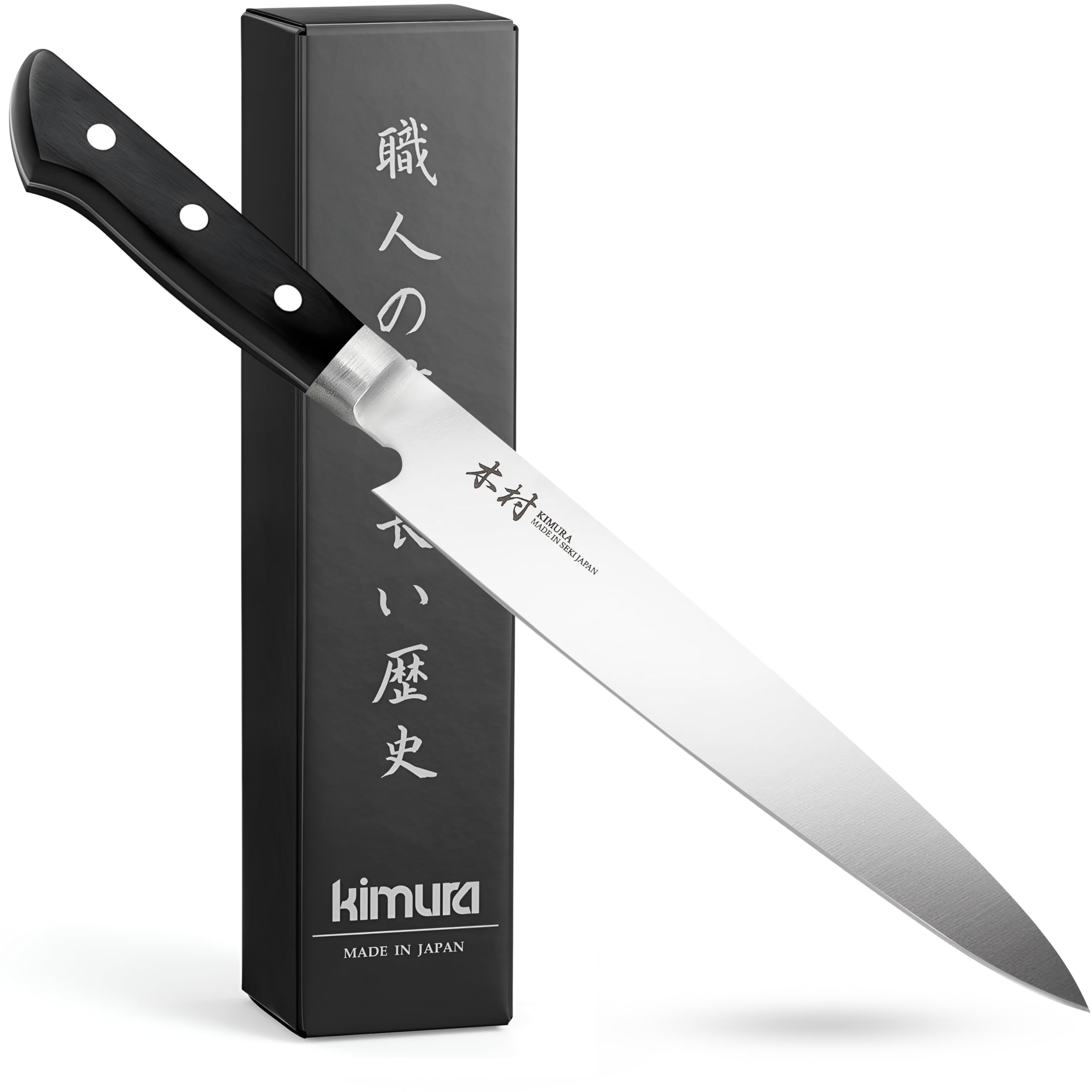 KimuraSashimi Knife, [Made in Japan], 8 inch Professional Chef Knife, Ultra Sharp High Carbon Molybdenum Stainless Steel Kitchen Knives, Chefs Knife with Ergonomic Handle - Japanese Sushi Knife