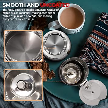 Stainless Steel Moka Pot Express Coffee Maker Stovetop Espresso Percolator Coffeemaker Italian Classic Style Brewing Greca Cafe Mocha Machine for Cafeteras Lover Camping Travel 9 Cup 450ml