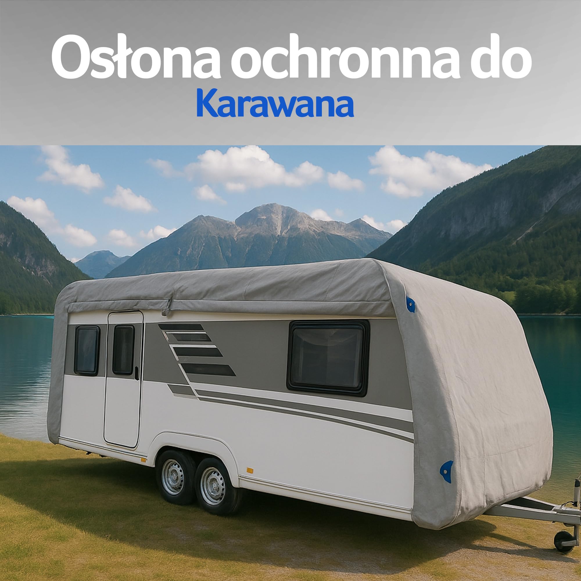 Funda Protectora para Caravana (460x250x220 cm, LxAnxAl), Lona de Cobertura Resistente al Viento y a la Intemperie, Incluye Bolsa de Almacenamiento, Lona de protección para Camper
