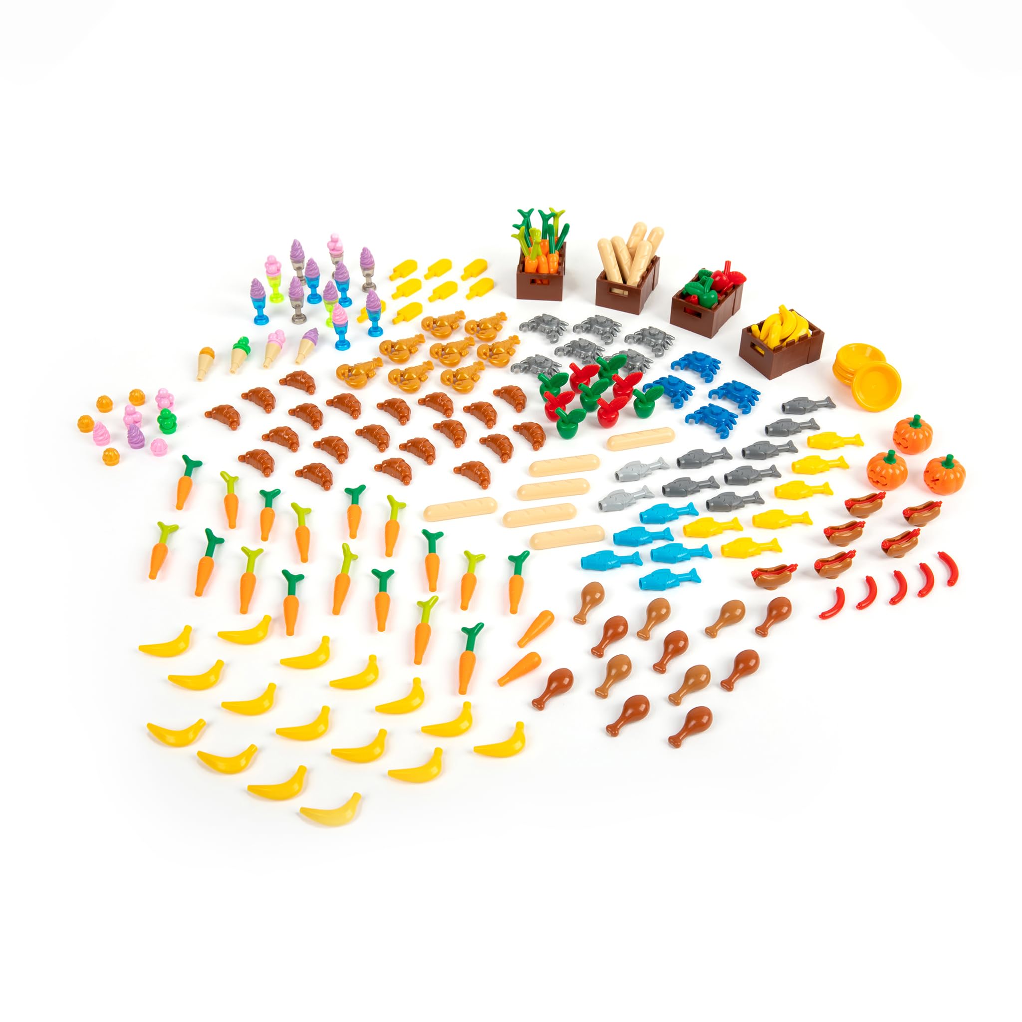 Minizfigs Food Accessories Building Toy 83 Pieces Variety Bulk Classic City Farm Kitchen Garden Friends Animals Drinks Building Bricks for Mini