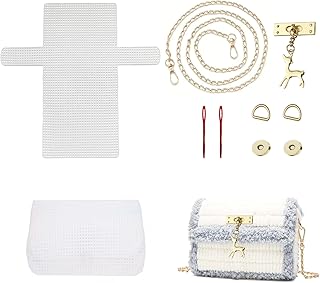 1 Set Blank Needlepoint Canvas Sheets, Hand- Knit Woven Bag Making Tool, DIY Plastic Mesh Canvas Sheet Knitting Kit for Handmade Yarn Knit Crochet Projects and DIY Sewing Bag