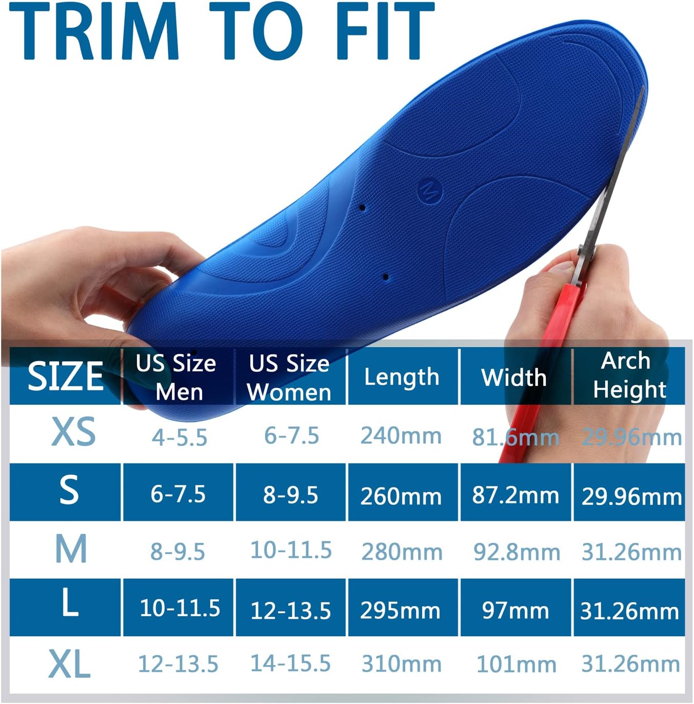 walkomfy SHOE_INSERT、レッド、XS(メンズ4-5.5/レディース6-7.5)(9.4インチ)(24cm)