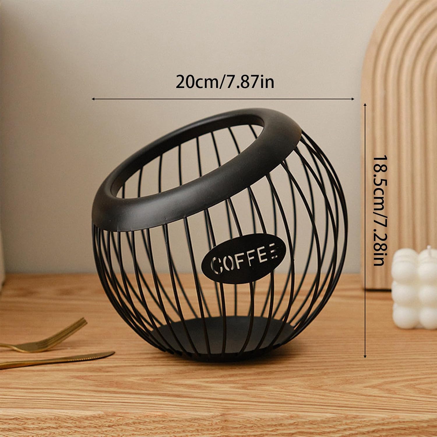 Coffee Pod Basket, Large Capacity Organizer, Iron Holder with Sturdy Storage Design, Kitchen Counter Tool for Convenience, Household Supplies, Reliable Storage Tools for Desktop Coffee Station