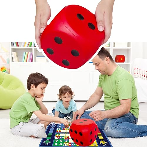 Miniatura 4 de Dados gigantes de espuma Kawaii de 5.9 pulgadas un juguete educativo lleno de diversión para noches de juego y sesiones de aprendizaje (rojo suerto)
