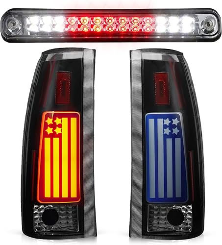 Conjunto de luces traseras + 3 luz de freno de carga para Chevy GMC CK 1500 2500 3500 88-99, para Chevy Silverado 94-98, para Blazer 92-94, luces
