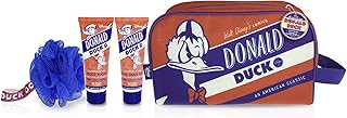 MAD BEAUTY Disney Donald Duck Wash Bag Set, Cedarwood and Lime Body Wash, After Shave Balm, Travel Wash Bag, Small Loofah,...