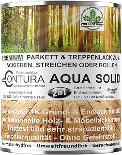 Profi 2 in 1 Parkettsiegel Grundierung und Parkettlack Treppenlack Holzlack Seidenmatt (750ml.)