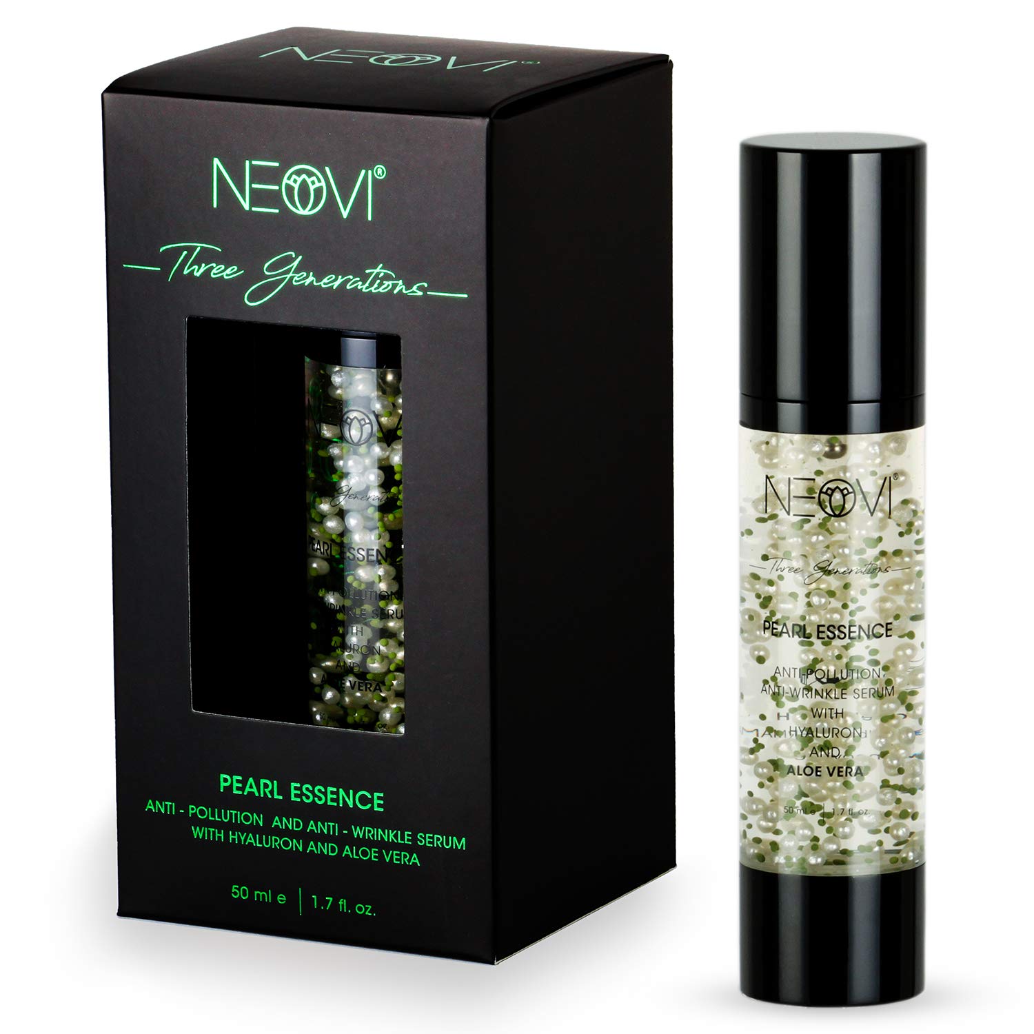 PEARL ESSENCE 50 ml | HYALURON Serum | ALOE VERA | ANTI AGING, ANTI FALTEN & LIFTING Gesichtspflege| Vitamin A B C D E + Mineral Feuchtigkeitscreme+ Hyaluronsäure |Dermatest SEHR GUT