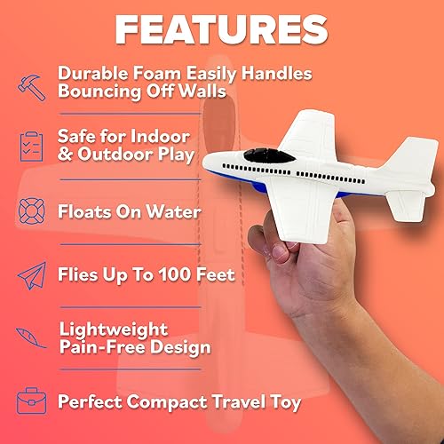 Miniatura 32 de Aviones de espuma para niños: Regalos de San Valentín, rellenos de cesta de Pascua, aviones fáciles de lanzar, regalos de Pascua para niños de 4, 5,