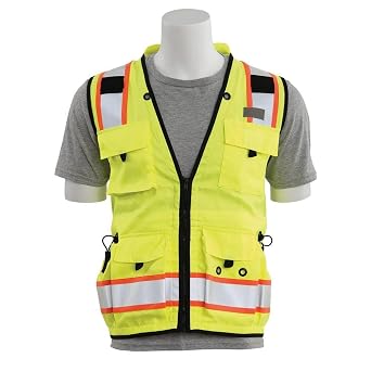 DeltaPlus Surveyor Vest S252C, ANSI/ISEA, 2XL, Hi-Viz Lime WEL62388HL2X