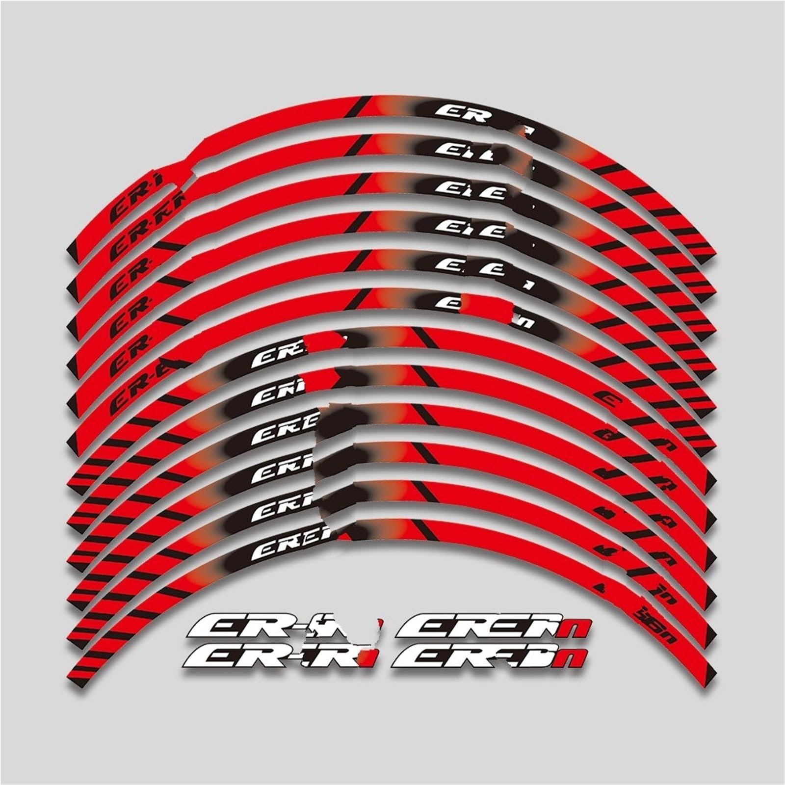 17 Zoll Motorrad Vorne Hinten Reifen Aufkleber Streifen Reflektierende Rad Aufkleber Aufkleber Für ER 6n ER6n Er-6n(Set Meal 2)