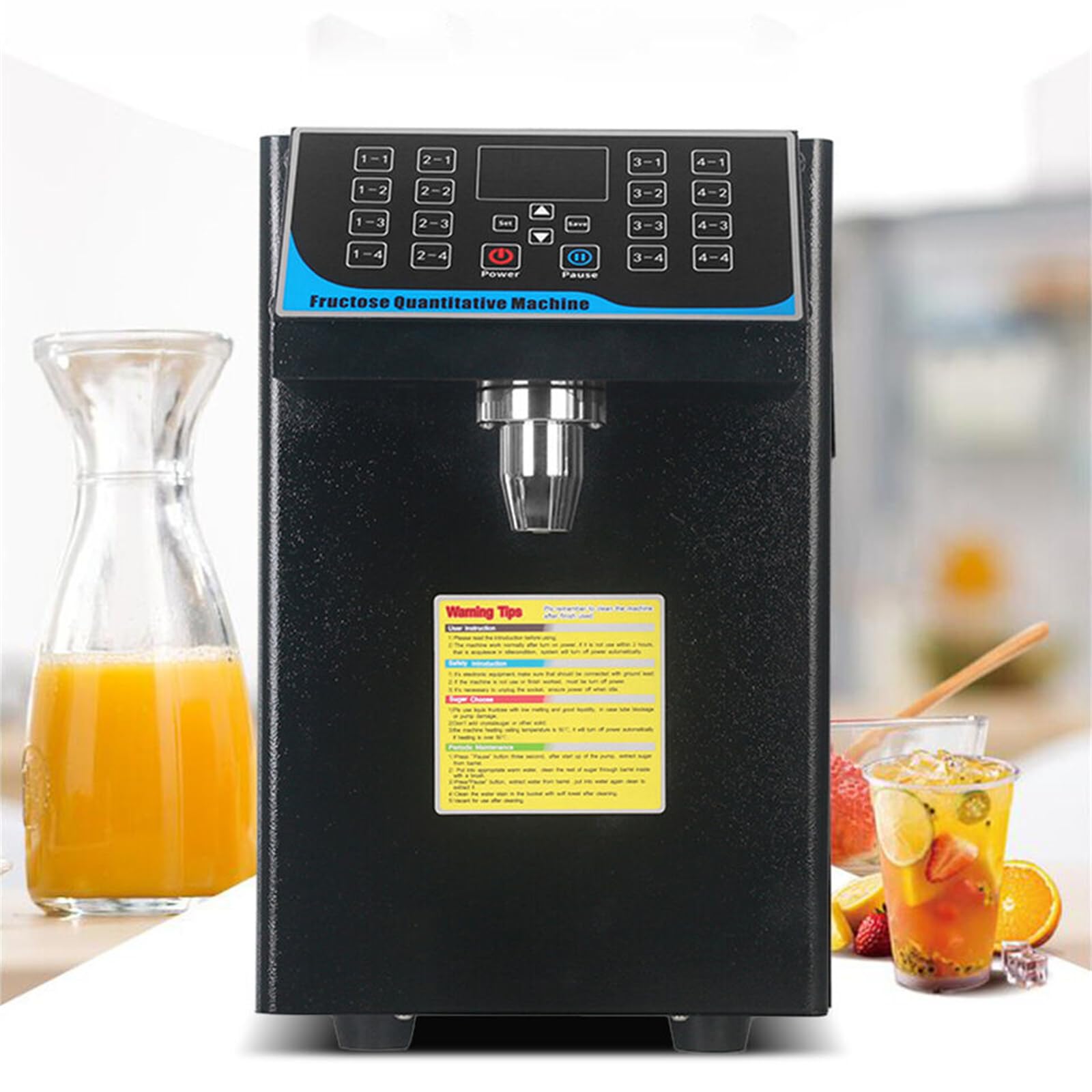 Treeisland Distributeur automatique de fructose sirop 7,5 l pour voiture, fructose, machine quantitative, distributeur de sirop de sucre, pour boisson, thé, café