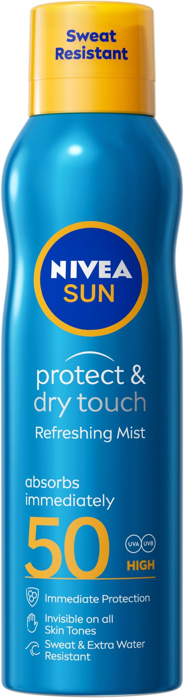 Protect & Dry Touch Refreshing Sun Mist Spray SPF50 (200ml), Water-Resistant Sun Spray, Immediate Protection Against UVA/UVB Rays, Sunburns and Premature Ageing (Packing May Vary)