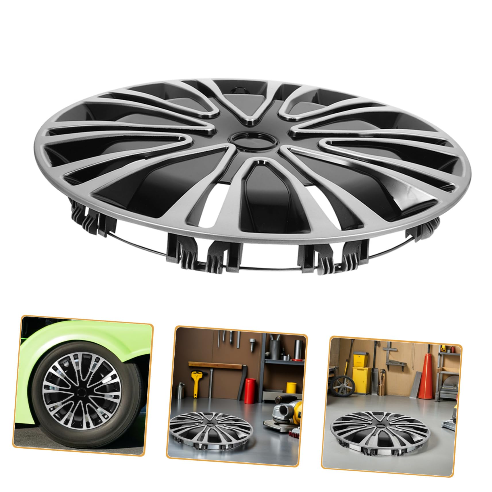 Tapacubos Decorativos de Rueda 13 Pulgadas Resistentes de PP Instalación Rápida para Coches y Protección contra Agua y Suciedad