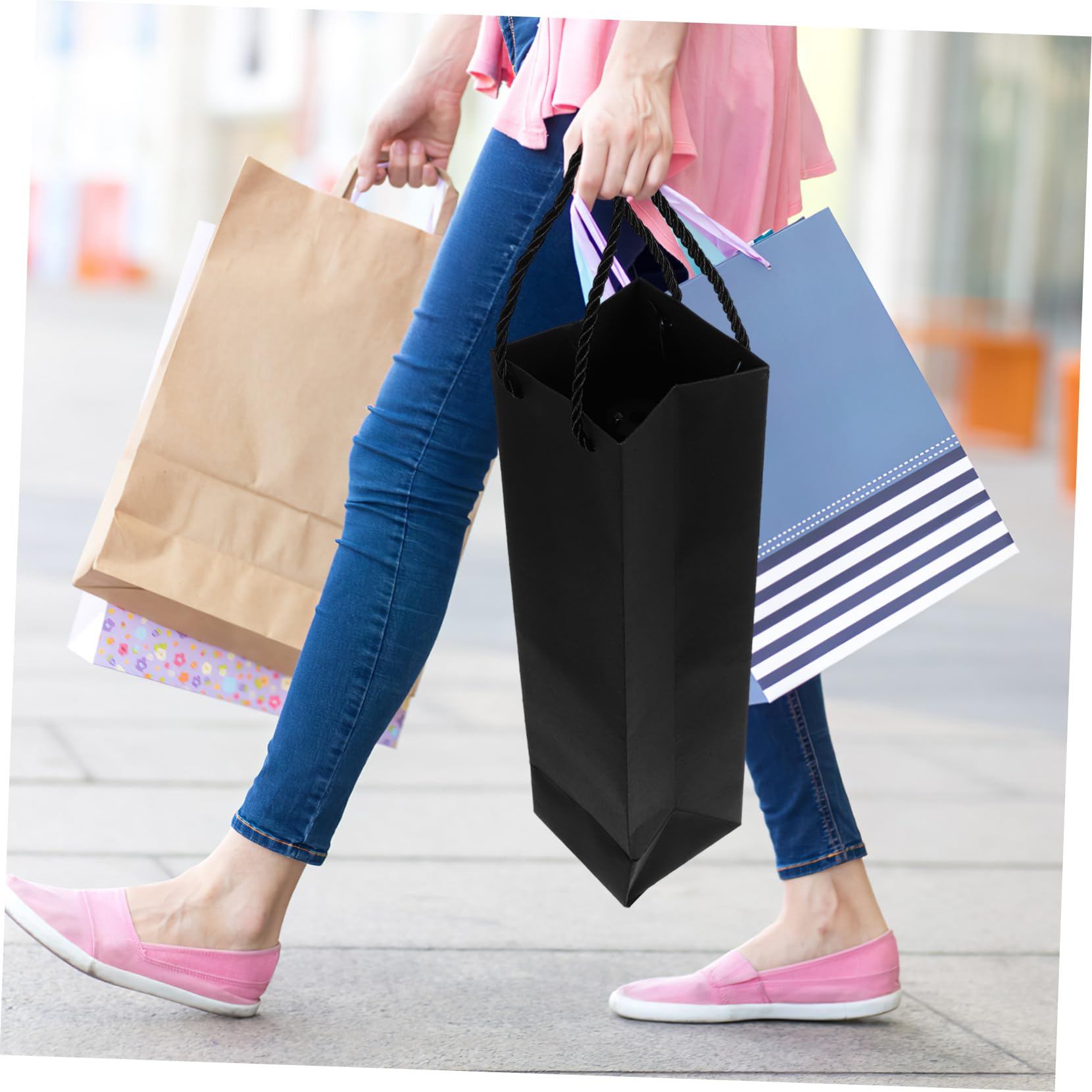 STOBOK 48stücke Weinflaschen Geschenktüten Aus Kraftpapier Tragbare Weinbeutel Für Festlichkeiten Für Hochzeiten Partys Und Robust Und Stilvoll