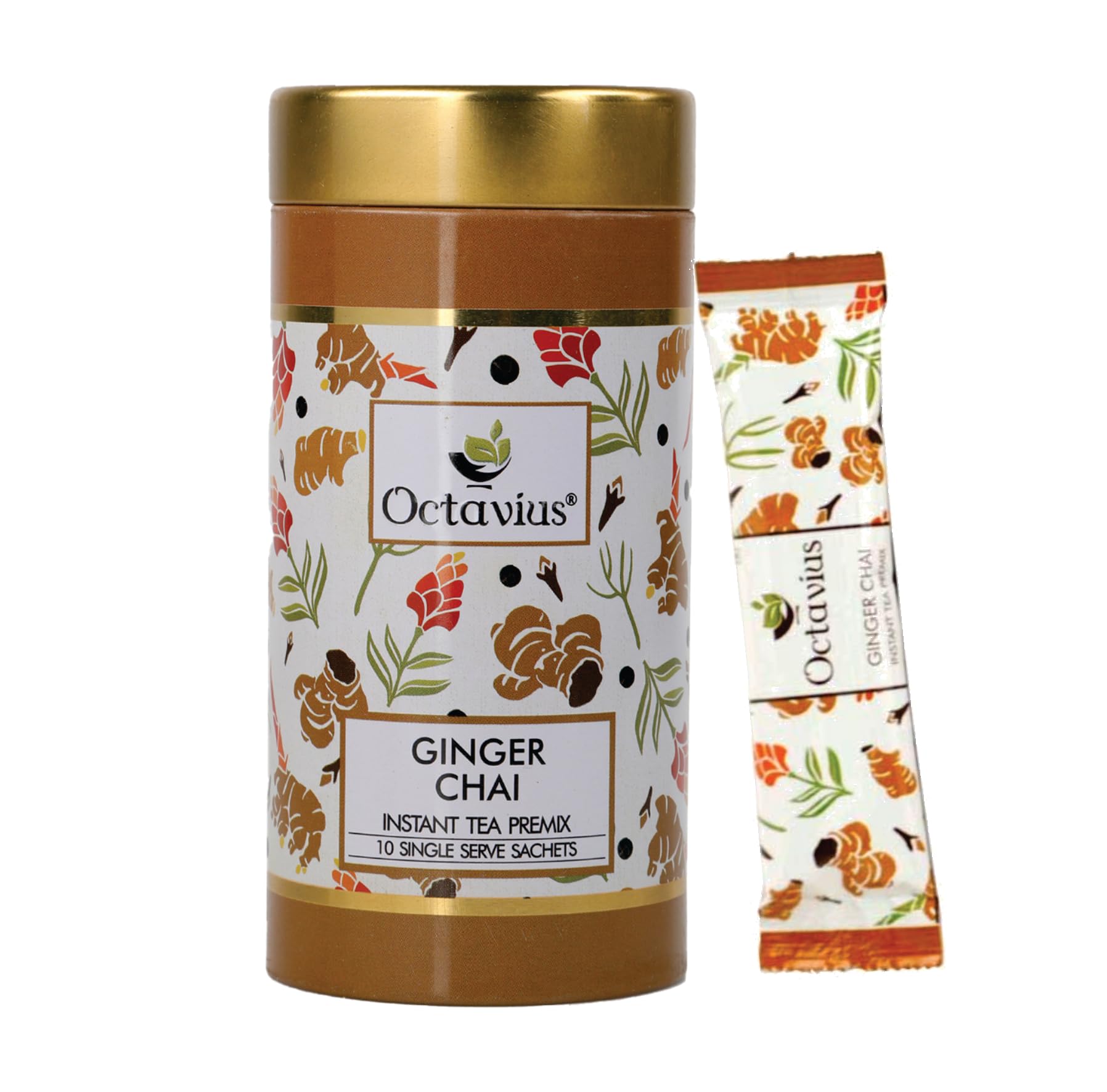 Octavius Ginger/Adrak Chai Premix Tea | On the Go Instant Premix Tea |Ready to use Milk Tea| Ready Tea | 1 Min Tea|Instant Tea| Adrak Wali Chai | Flavour Tea | Tin Pack -10 Sachets (15G X 10 Sachets) (B07S1X4HV1) Amazon Price History, Amazon Price Tracker