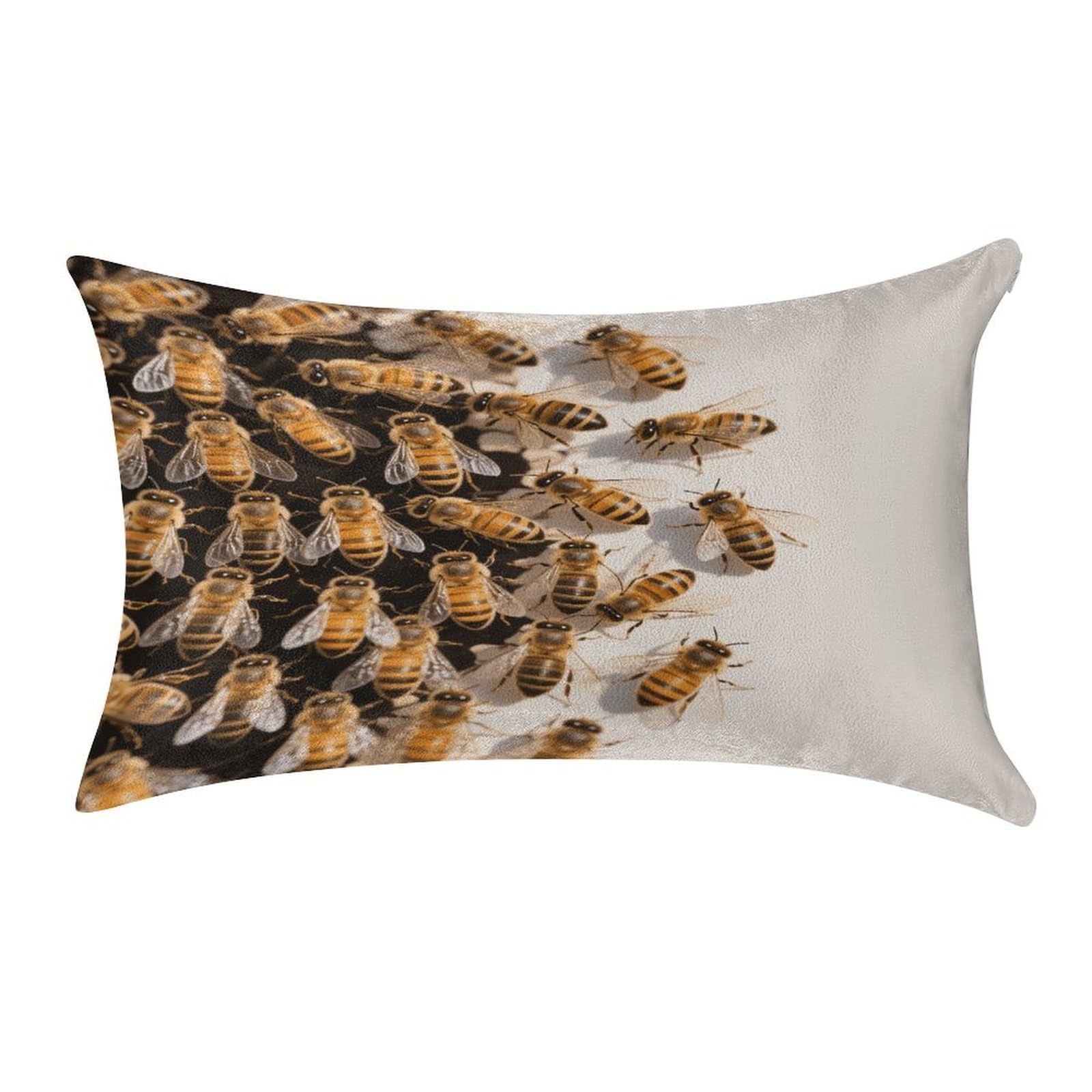 VstaDank Bees Pillow Covers Rectangular Cushion Case Cozy Decorative Throw Pillowcase Luxury Lumbar Pillow Shells with Zipper Soft Velvet Pillows Shams 12 X 20 in