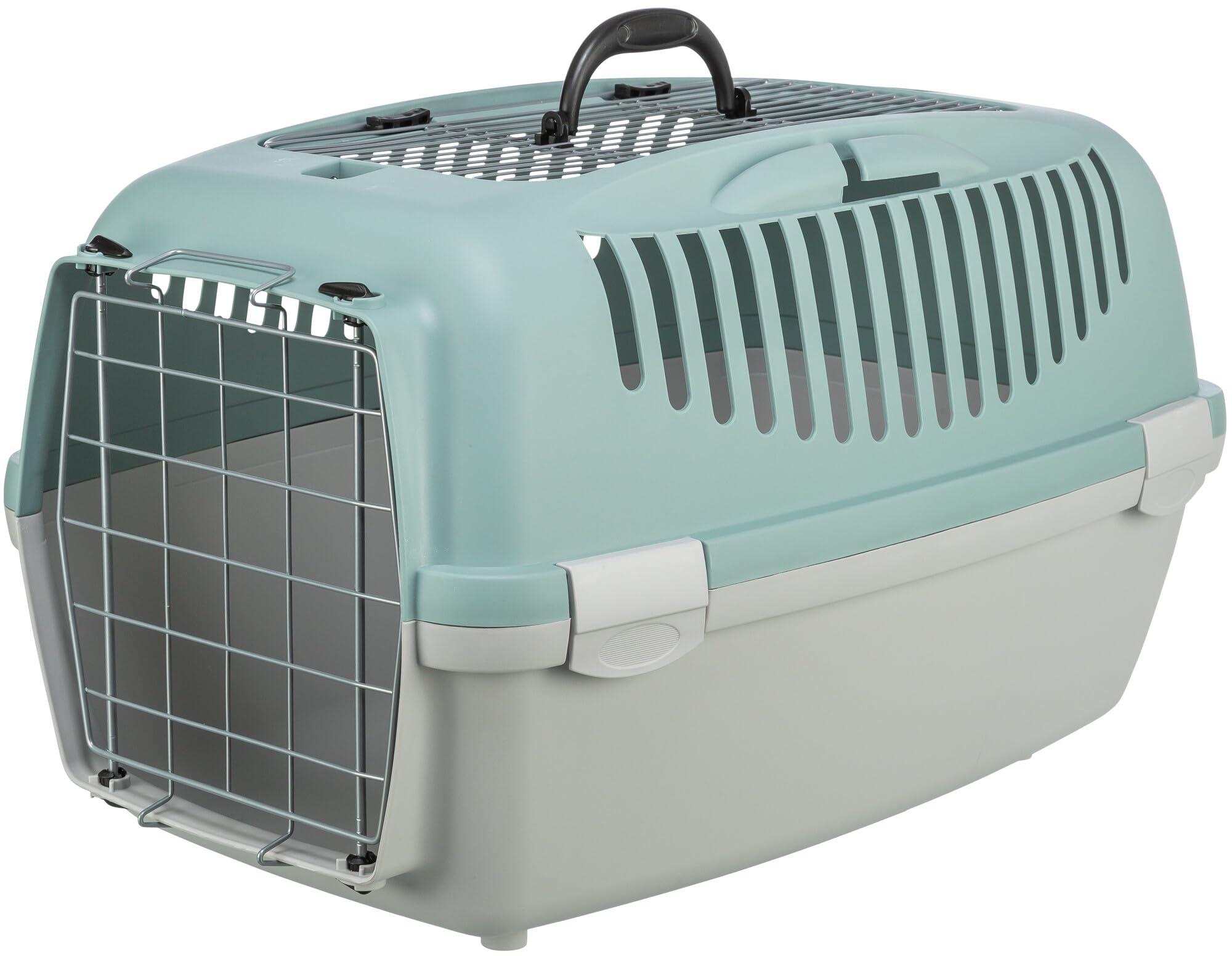 TRIXIE Transportbox Capri 3 Open Top – Transportbox für Hunde und Katzen bis 12kg – Tragebox für Haustiere, mit Metalltür vorne und praktischem Metallgitter Oben für einfachen Zugang - 39869