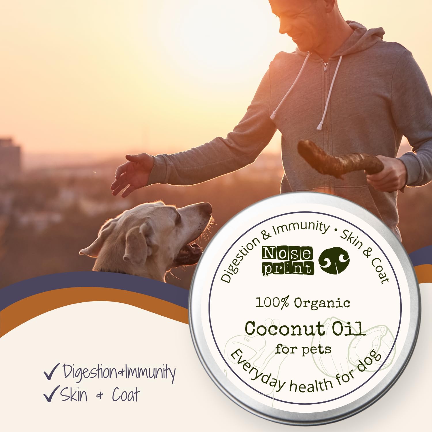 Noseprint 100% Organic Coconut Oil for Dogs Immunity Booster Itchy Skin Relief, Digestive Support & Paw Balm - Image 3