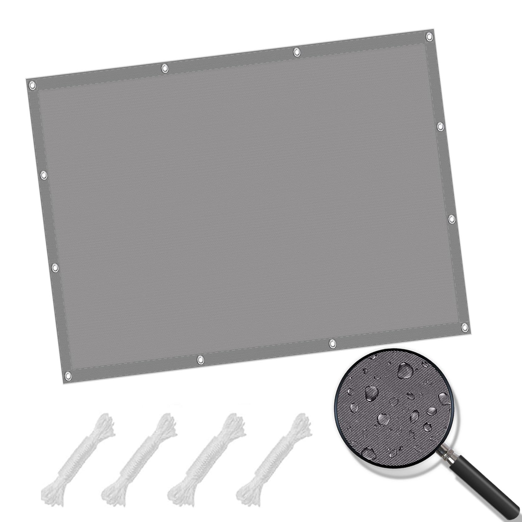 Voile d'ombrage rectangulaire gris clair 1,2x3,6m pour terrasse