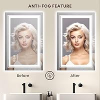Vista 84 de WTTY LED Bathroom Mirror 32"x32" with Backlit and Front Light,Stepless Dimmable LED Mirror for Bathroom,Anti-Fog Lighted Bathroom Vanity Mirror